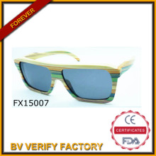 La main ronde Frame lunettes de soleil en bois coloré (FX15007)